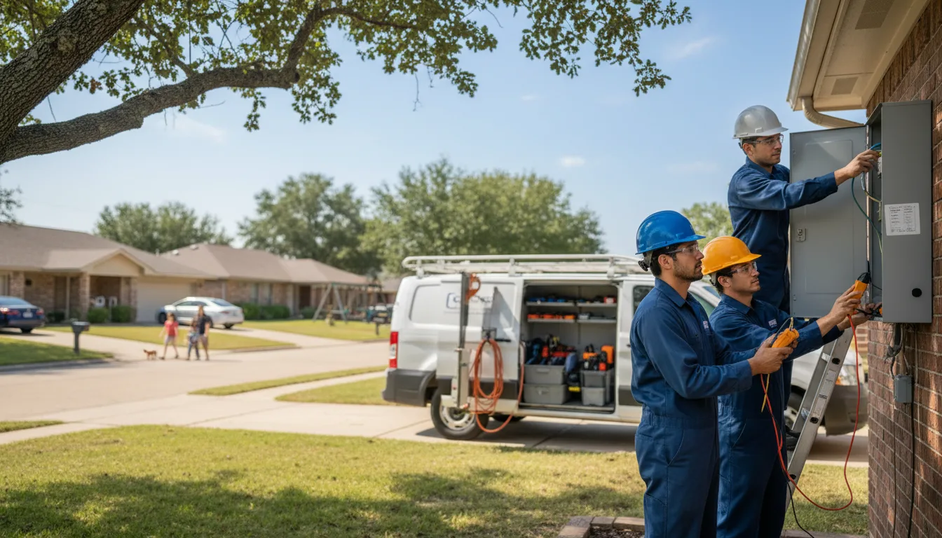 Certified electrician providing emergency electrical services in Thrall, TX